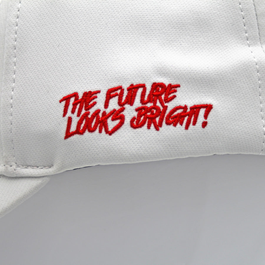 USA Retro Future Looks Bright White Snapback Hat (Ships 9/11)