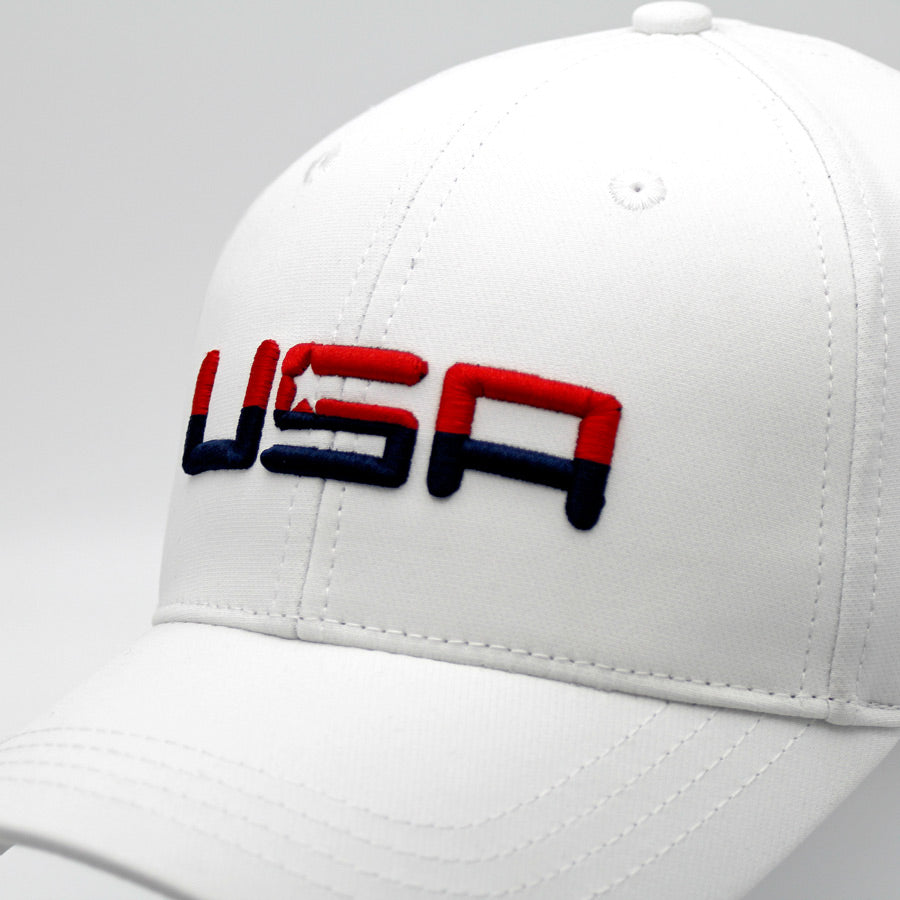 USA Retro Future Looks Bright White Snapback Hat (Ships 9/11)