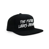 Future Looks Bright Black & White Flat Brim Snapback hat