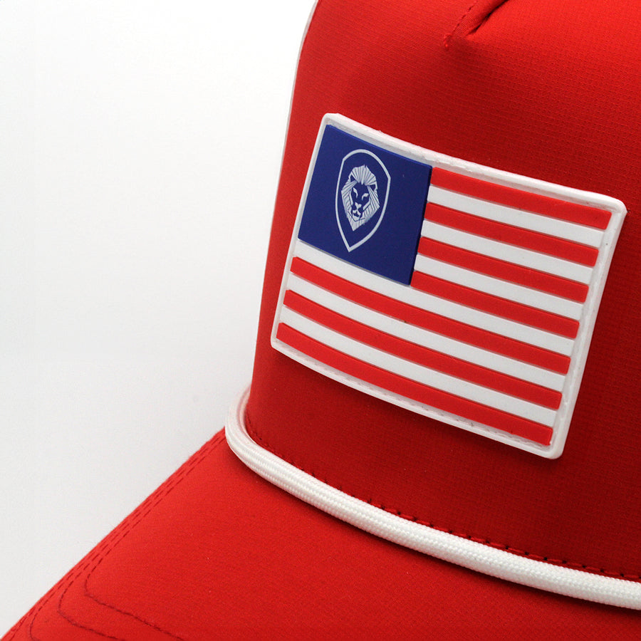 VT Flag Patch Red Future Looks Bright Performance Snapback Hat