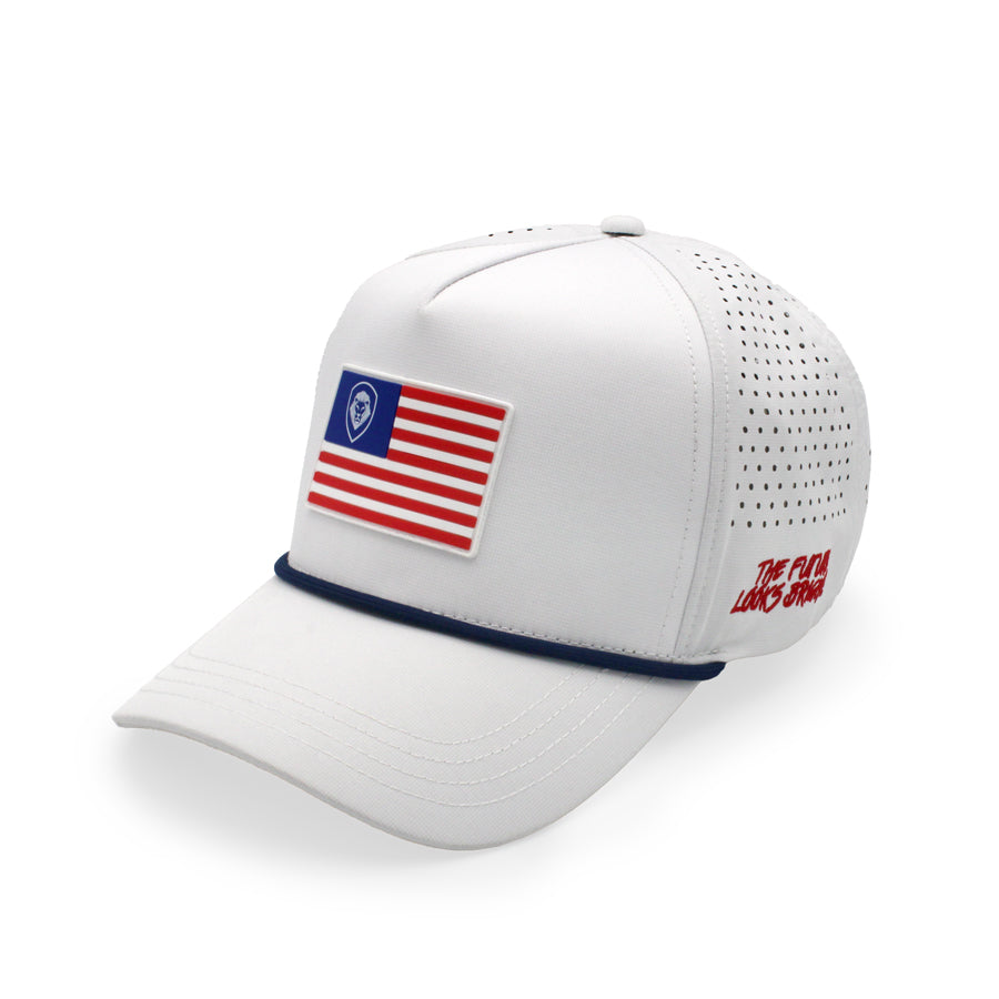 VT Flag Patch White Future Looks Bright Performance Snapback Hat