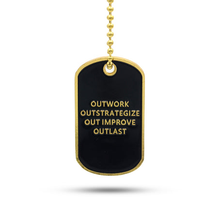 Valuetainment Gold and Black Lion Shield Dog Tag