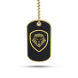 Valuetainment Gold and Black Lion Shield Dog Tag