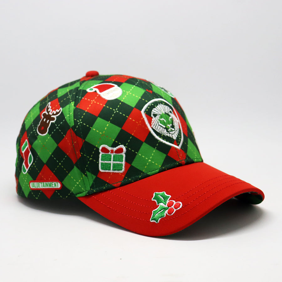 Future Looks Bright Christmas Argyle Lion Shield Snapback Hat