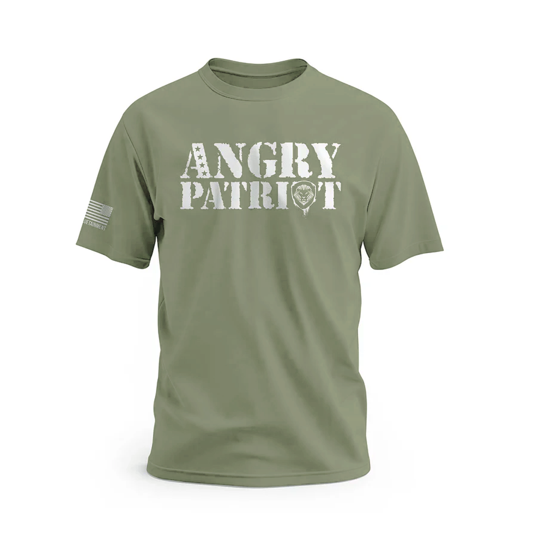 Angry Patriot Army Green Short-Sleeve T-Shirt