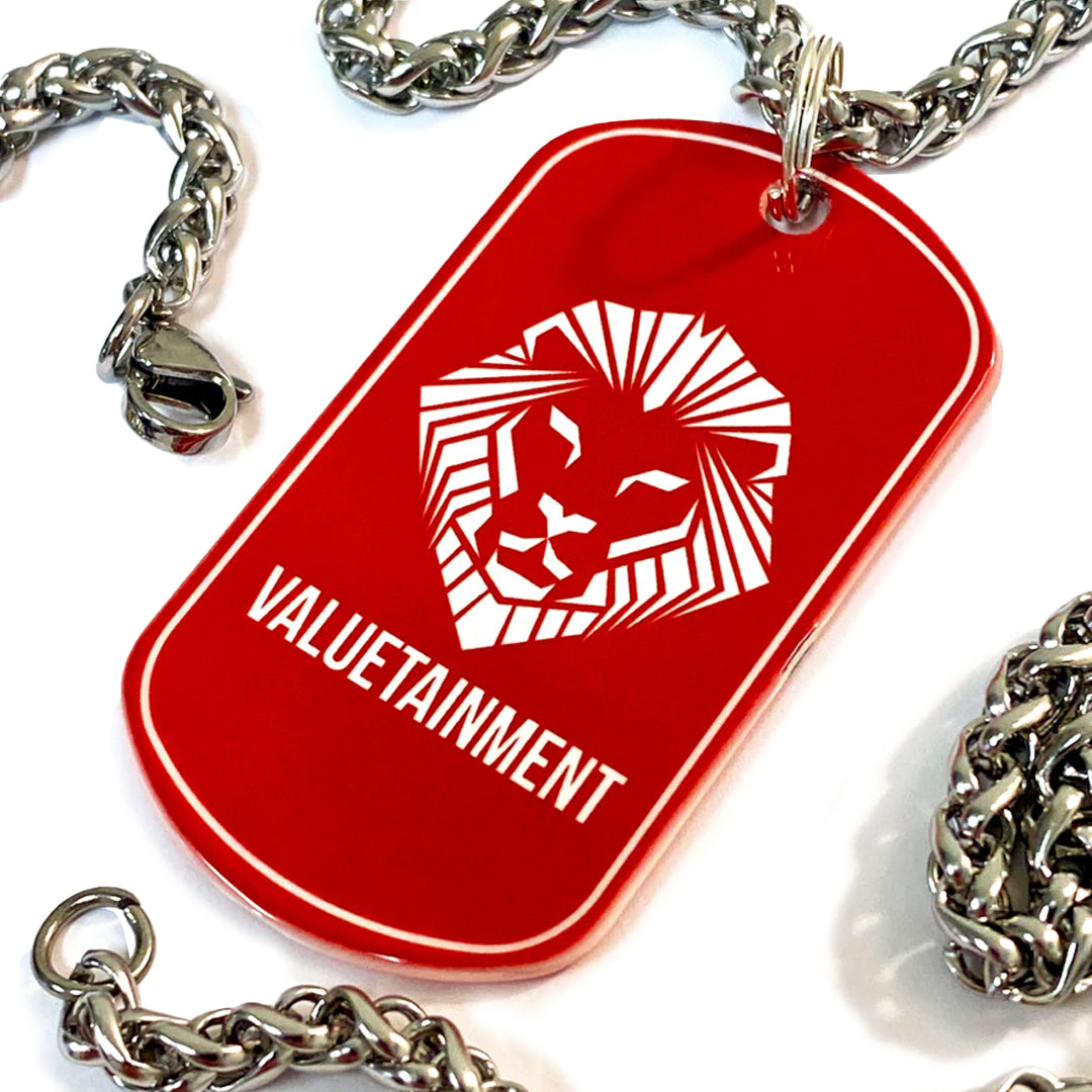 Future Looks Bright! 25" Stainless Steel Dog Tag Necklace