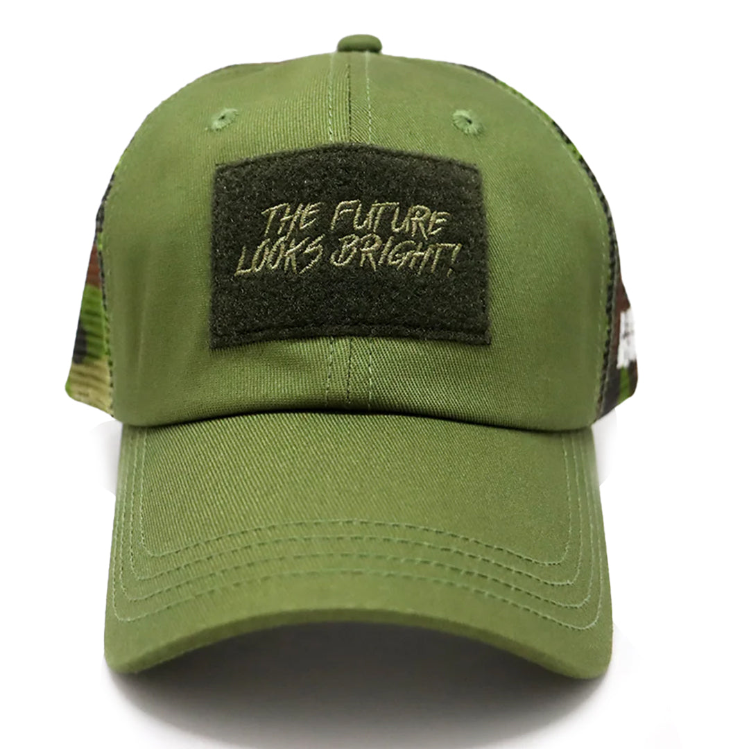 Future Looks Bright Army Green Camo Trucker Patch Snapback Hat