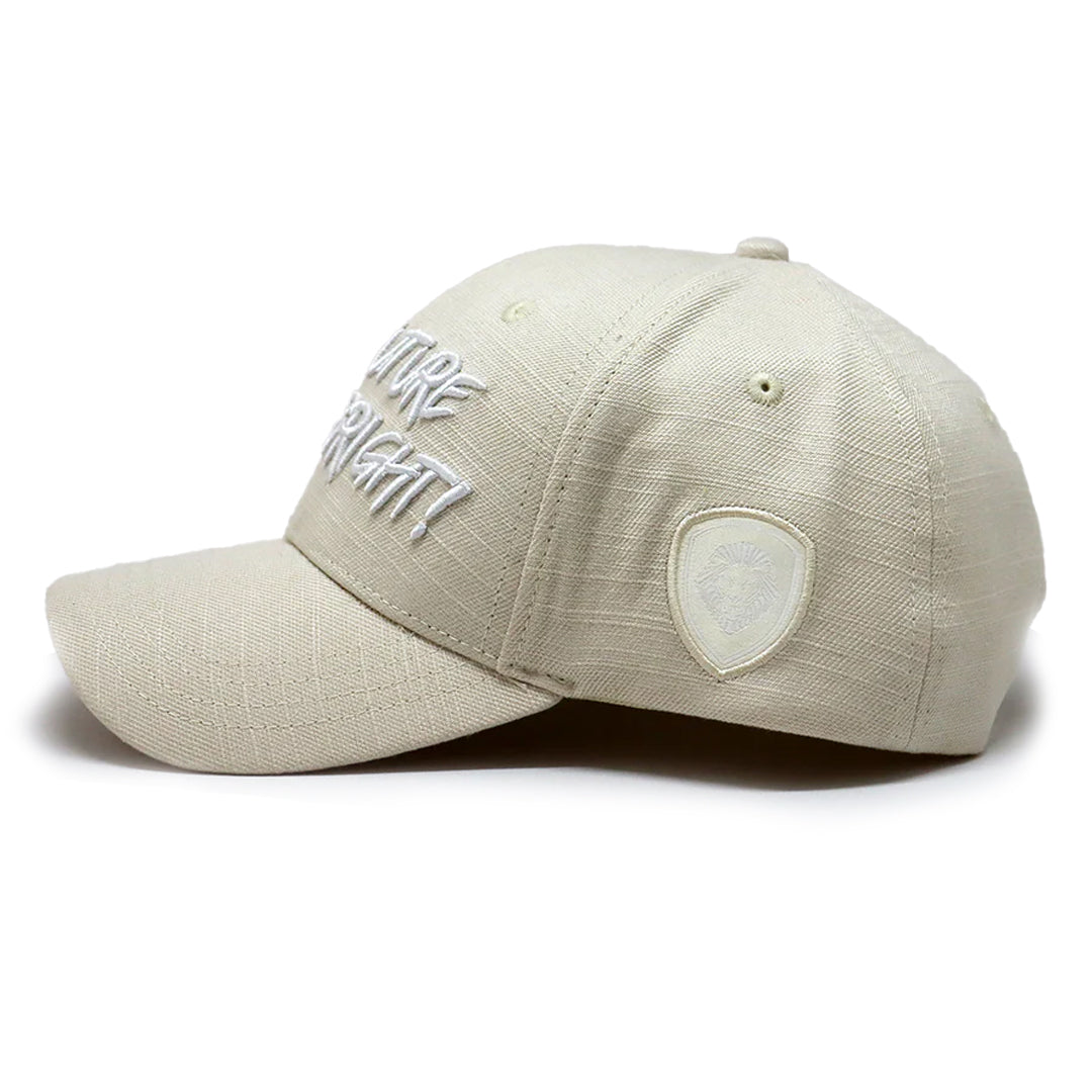 Future Looks Bright Ivory Cream Canvas Snapback Hat