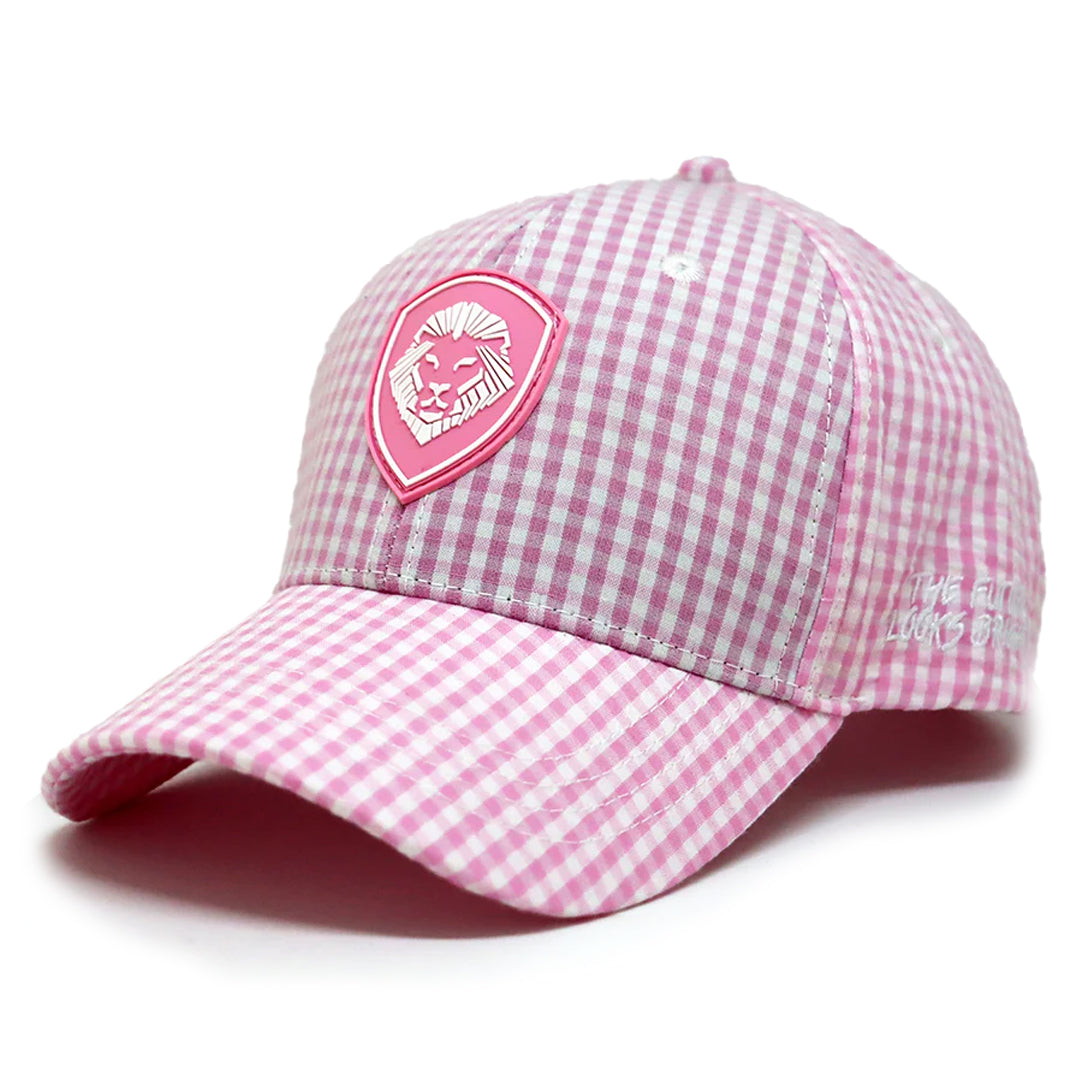 VT Shield Future Looks Bright Pink Gingham Check Snapback Hat ...