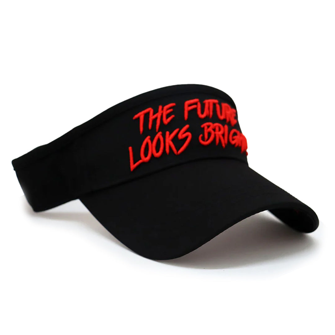 Future Looks Bright Black and Red Visor hat – Valuetainment Store