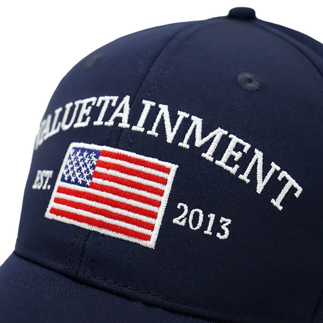 Future Looks Bright Valuetainment Flag Navy Snapback Hat