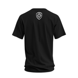 Future Looks Bright Black & Silver Raised Embossed Print Performance Short Sleeve T-Shirt