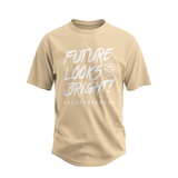 Future Looks Bright Premium Curved Hem Ivory and White Short Sleeve T-Shirt