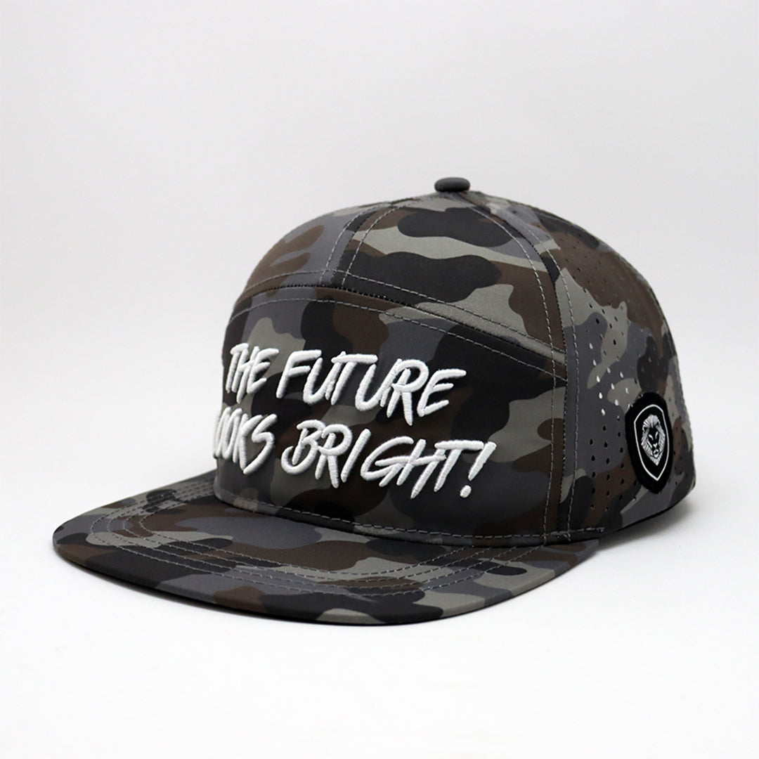 Future Looks Bright Light Brown Camo Flat Bill Snapback Hat