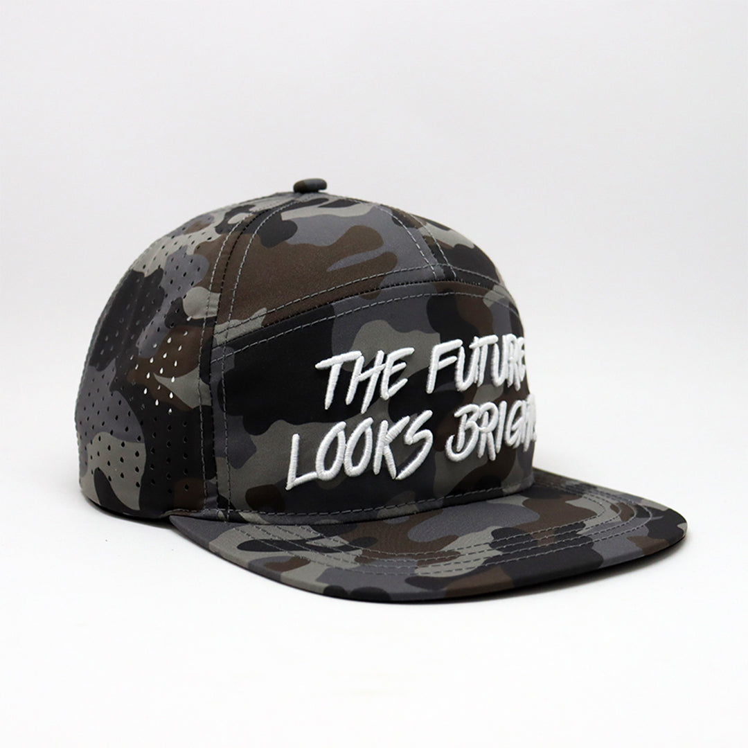 Future Looks Bright Light Brown Camo Flat Bill Snapback Hat