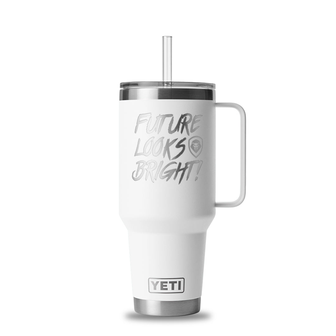 Future Looks Bright Valuetainment White YETI Rambler 42 oz Straw