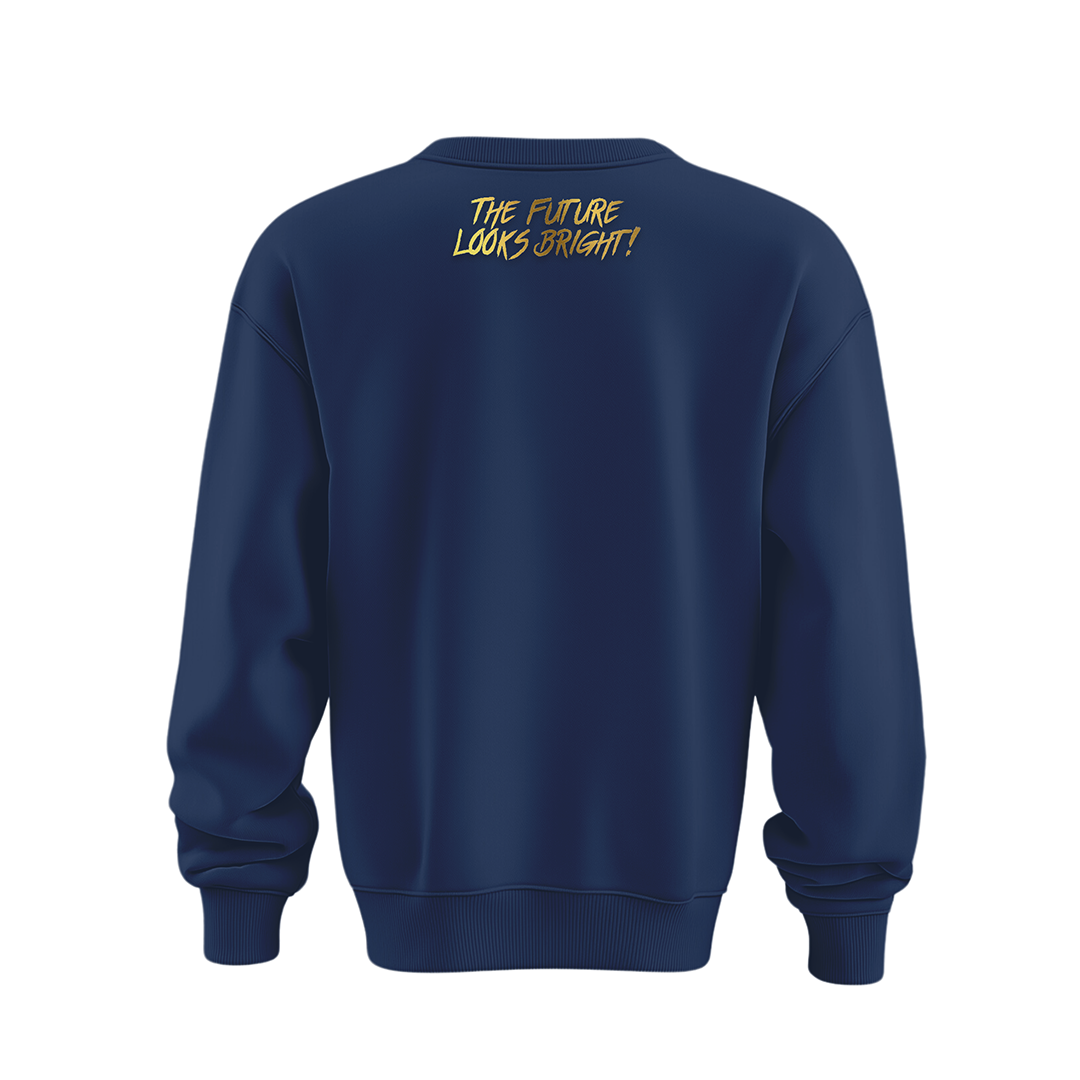 Valuetainment Blue Raised Print Performance Crewneck Sweatshirt