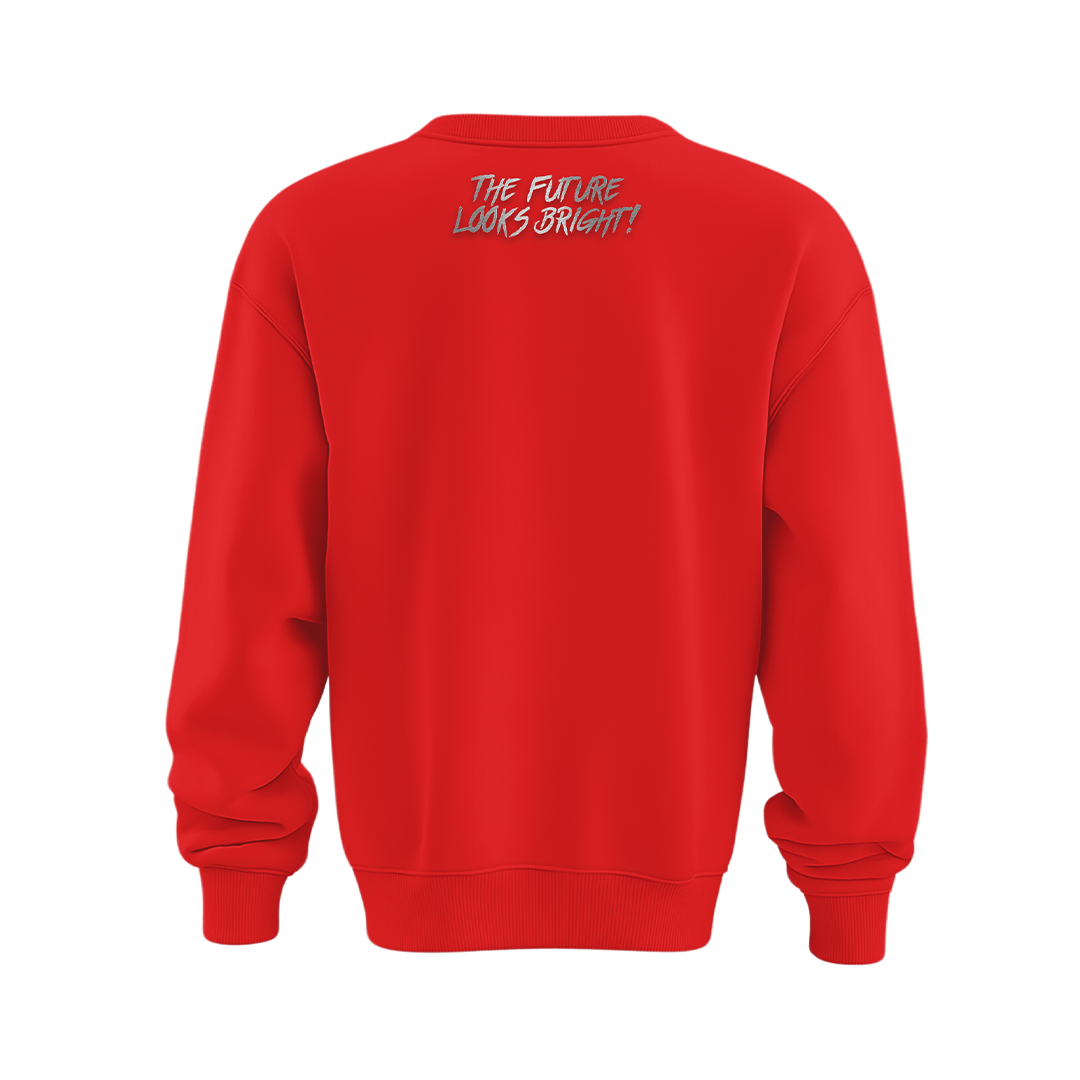 Valuetainment Red Raised Print Performance Crewneck Sweatshirt