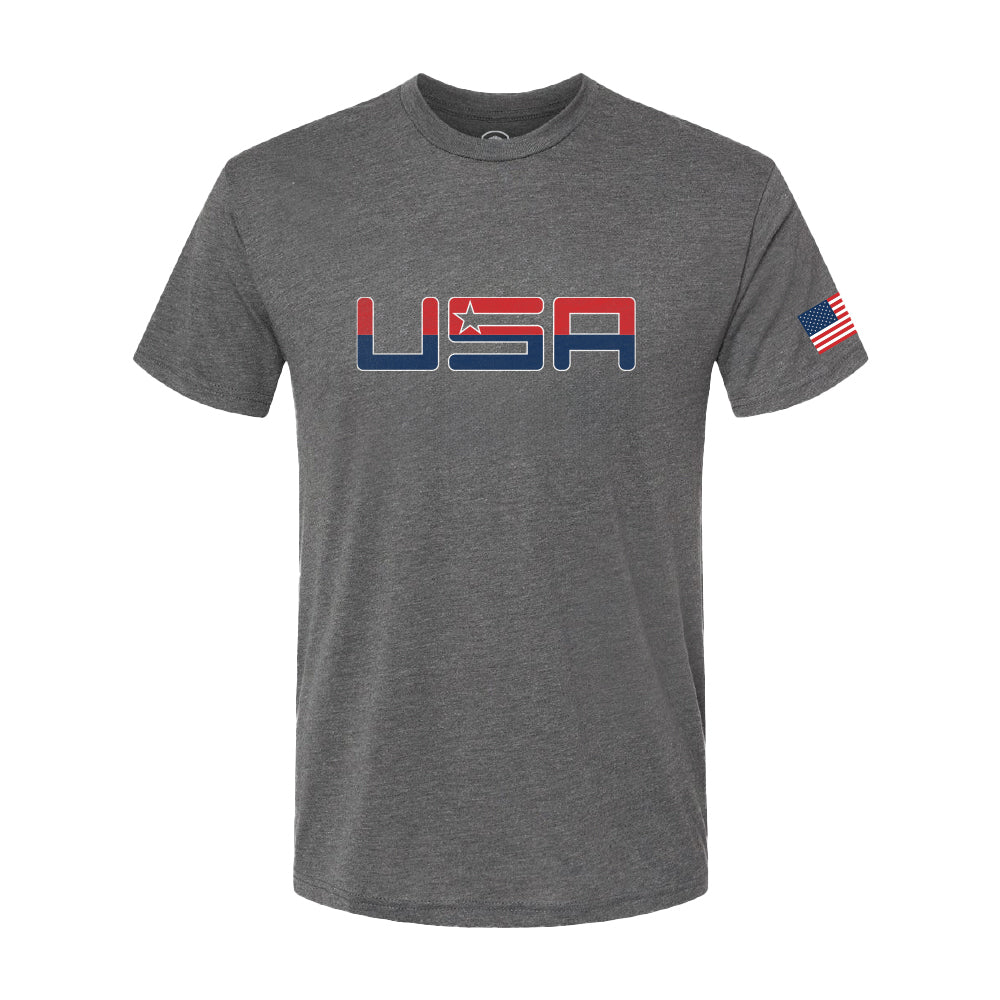 Team America Retro Grey Valuetainment Short Sleeve T-Shirt (Slim fit)