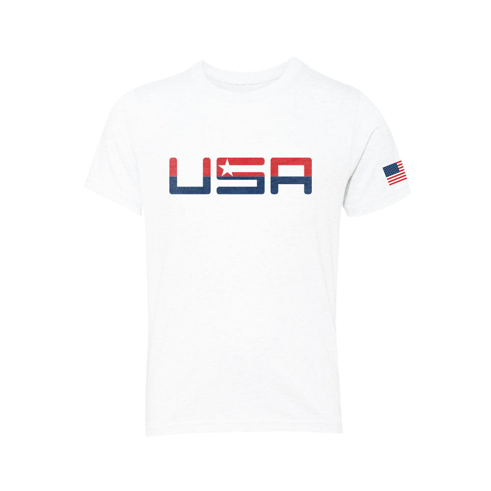 Kids Team America Retro White Valuetainment Short Sleeve T-Shirt