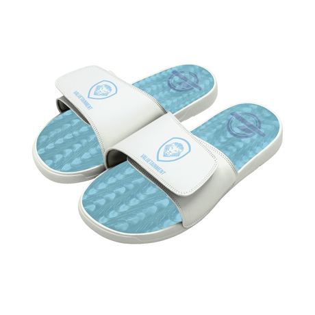 Valuetainment White & Sky Blue Gel Comfort Slides