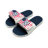 Team USA Lion Shield White and Navy Distressed Comfort Slides