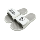 Future Looks Bright Lion Shield White and Black Comfort Slides