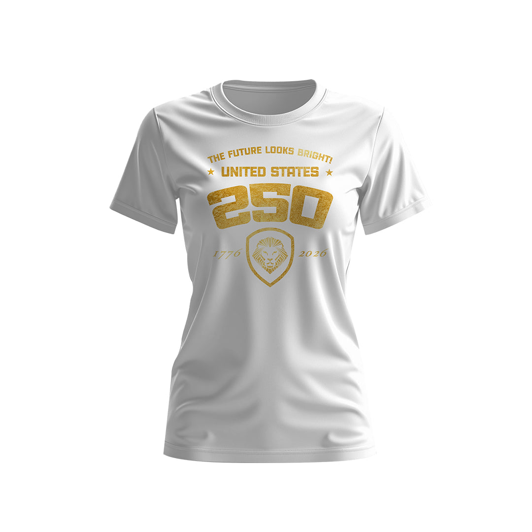 Women's Future Looks Bright USA 250 Gold Short Sleeve T-Shirt