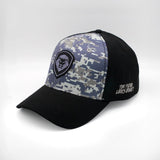 VT Shield Logo Future Looks Bright Navy & Grey Digital Camo Snapback Hat