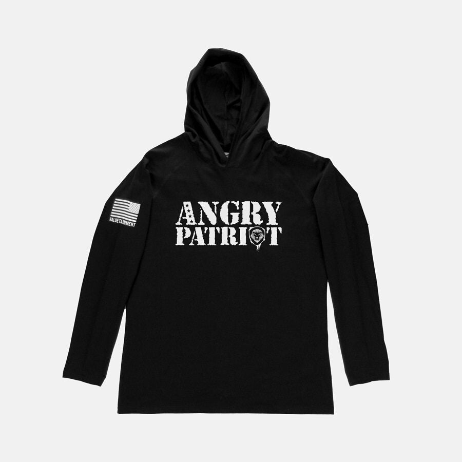 Angry Patriot Black Long Sleeve Lightweight Hoodie