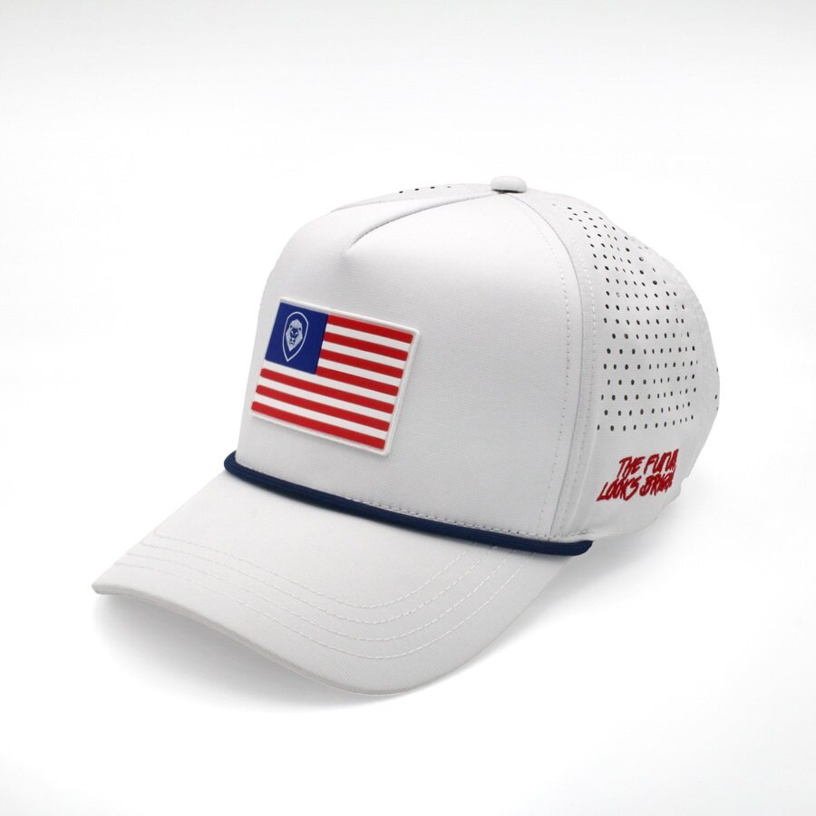 VT Flag Patch White Future Looks Bright Performance Snapback Hat