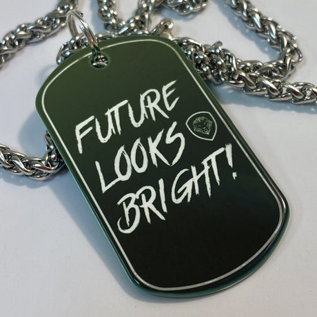 Angry Patriot Dog 25" Stainless Steel Dog Tag Necklace