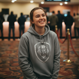 Valuetainment Lion Shield Grey Pullover Performance Hoodie