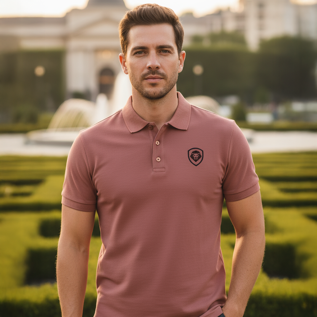 Future Looks Bright Lion Shield Premium Red Polo Shirt