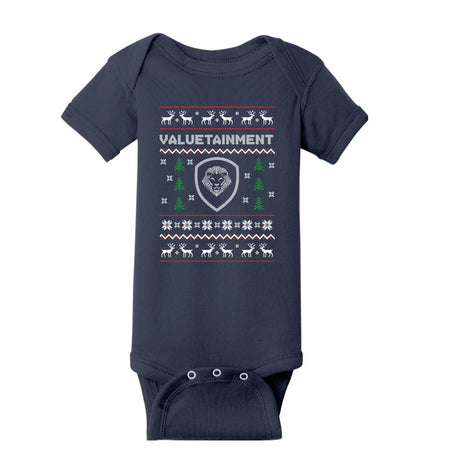 Infant Valuetainment Christmas Short Sleeve Baby Onesie