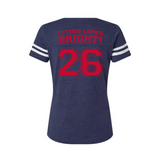 Women's Future Looks Bright 26 Navy Red Sports Short Sleeve Tee