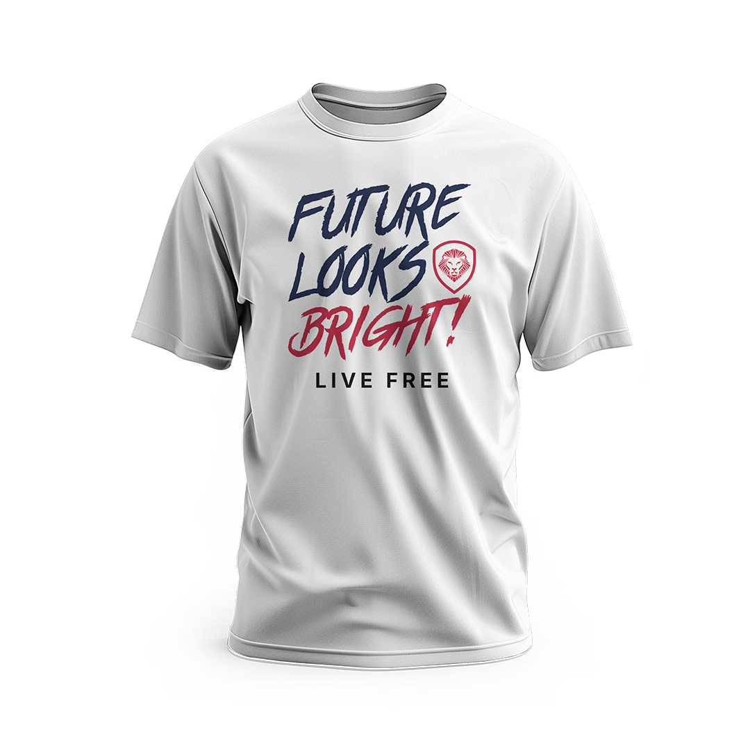 Future Looks Bright Live Free White SS T-Shirt
