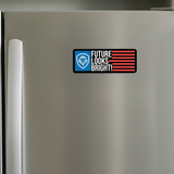 Future Looks Bright Flag Magnet 8" X 3"