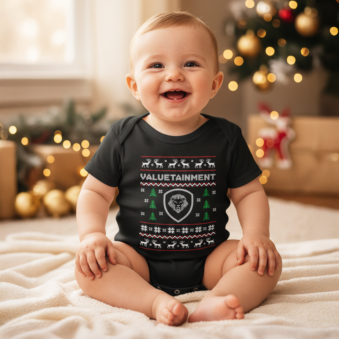 Infant Valuetainment Christmas Short Sleeve Baby Onesie