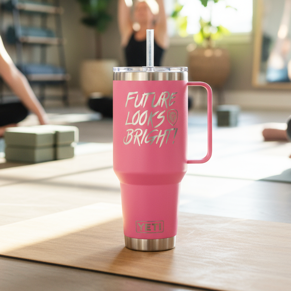 Future Looks Bright Valuetainment Pink YETI Rambler 42 oz Straw