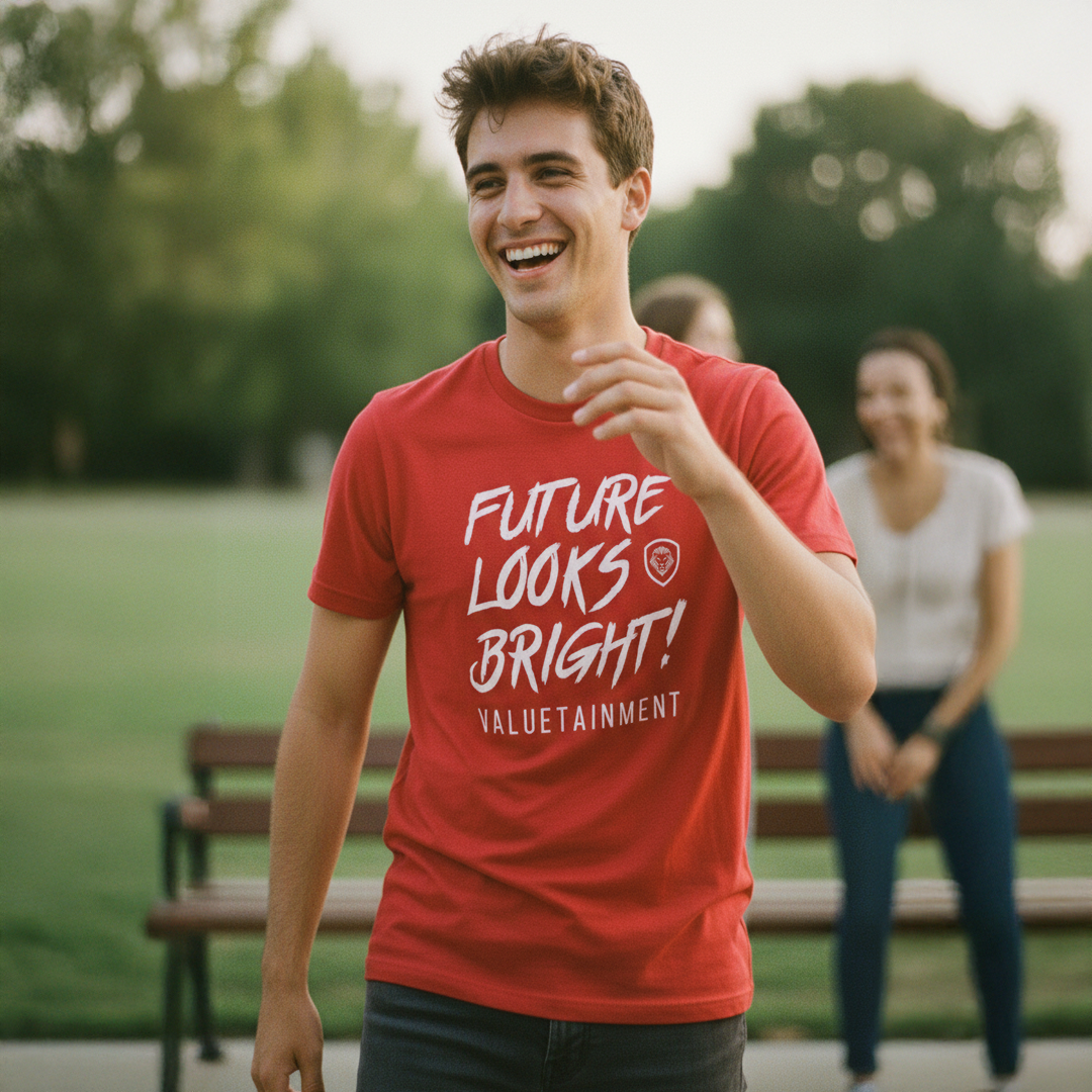 The Future Looks Bright Red Short Sleeve T-Shirt