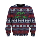 Merry Christmas Ugly Sweater Printed Crewneck