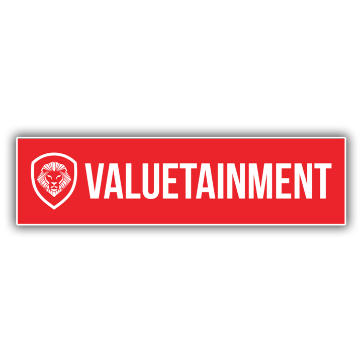 Valuetainment Red Lion Bumper Sticker 12"x3"