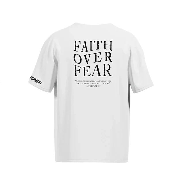 Men's Faith Over Fear VT White and Black Short Sleeve T-Shirt