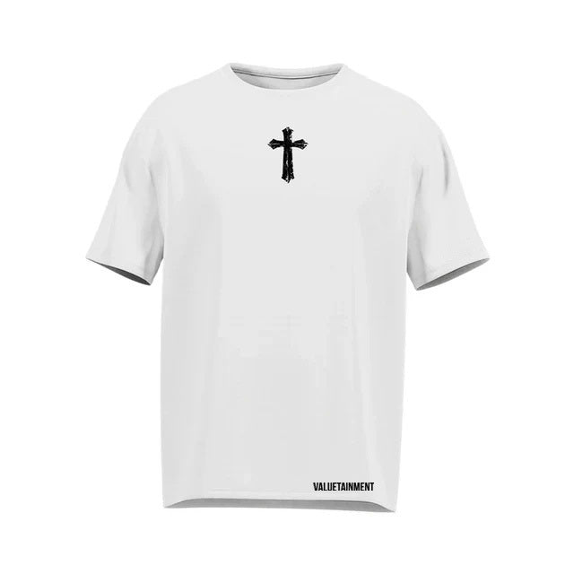 Men's Faith Over Fear VT White and Black Short Sleeve T-Shirt